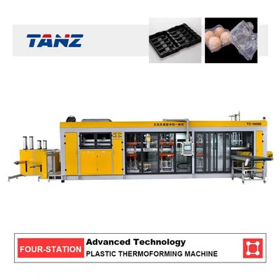 पीईटी पीपी पीएस प्लास्टिक ब्लिस्टर मशीन चार-स्टेशन प्लास्टिक थर्मोफॉर्मिंग मशीन